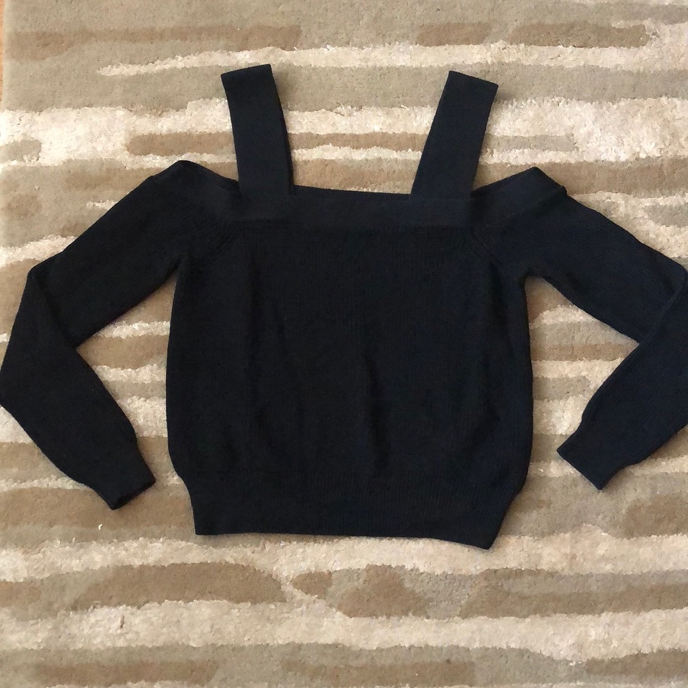 Aritzia Wilfred Off the Shoulder Cropped Sweater